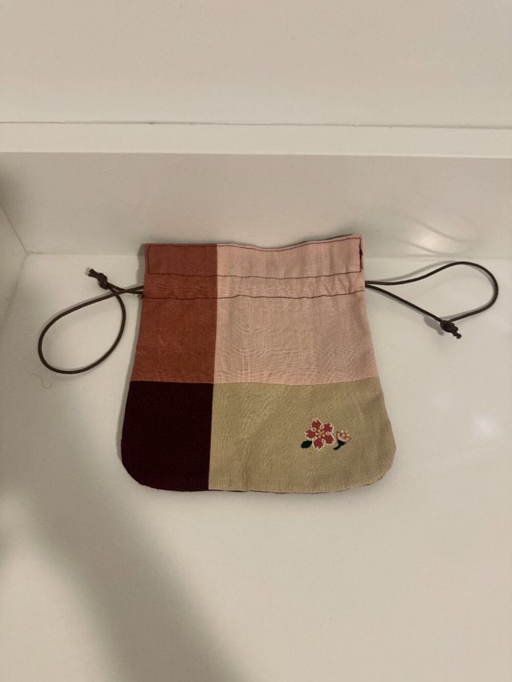 Small Korean Handmade Drawstring Pouch – Authentic Arts & Crafts Fabric Bag